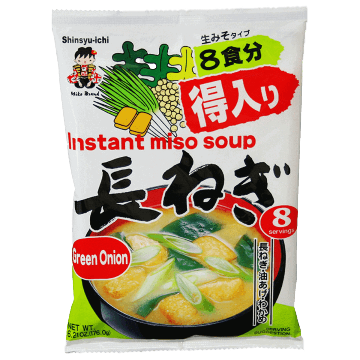 SHINSHU-ICHI MIKO BRAND INSTANT MISO SOUP GREEN ONION 8 SERVINGS 5.47OZ/155.2G