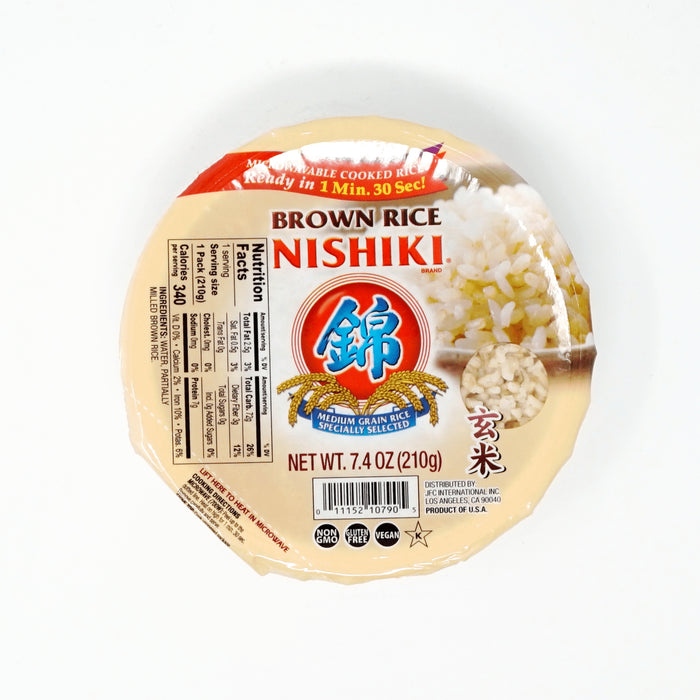 MICROWAVABLE COOKED RICE BROWN RICE NISHIKI 7.4 OZ