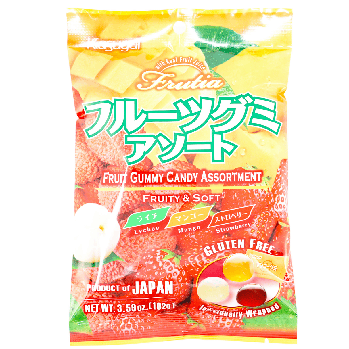 KASUGAI FRUIT GUMMY CANDY ASSORTMENT 3.59OZ