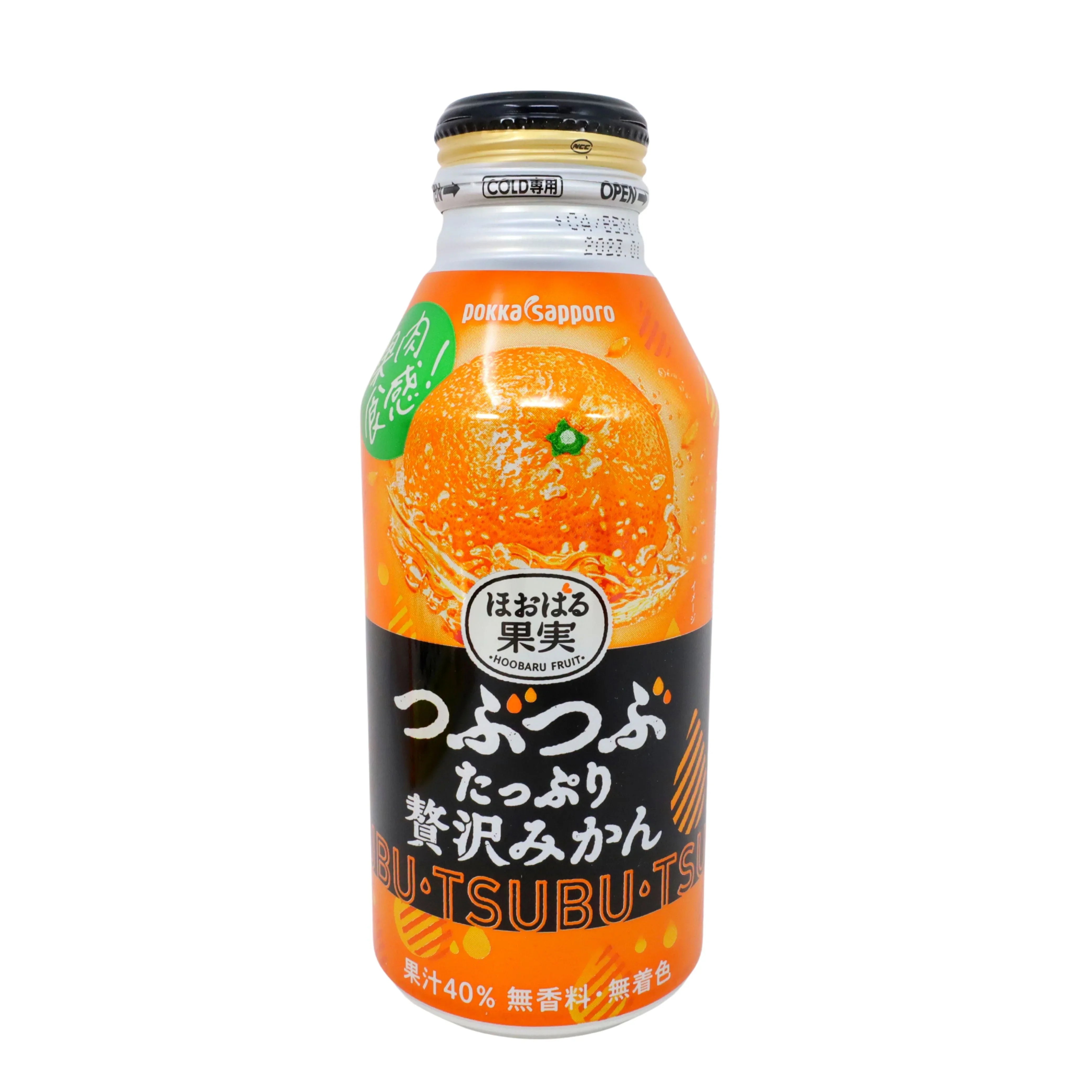 POKKA TSUBUTSUBU TAPPURI MIKAN ORANGE JUICE WITH PULP 13.3FLOZ