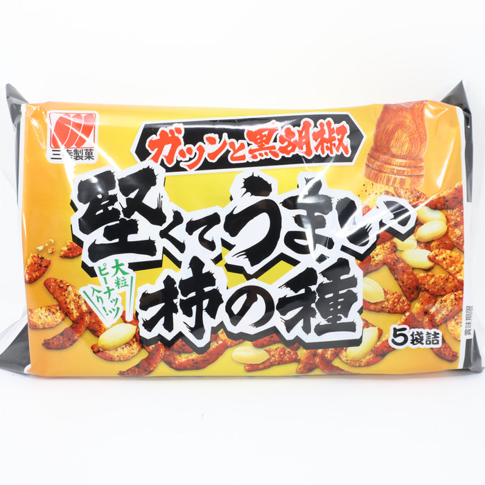 Sanko Katakute Umai Kakino Tane Kurokosho Black Pepper Rice Cracker 6.4oz/182g - GOHAN Market