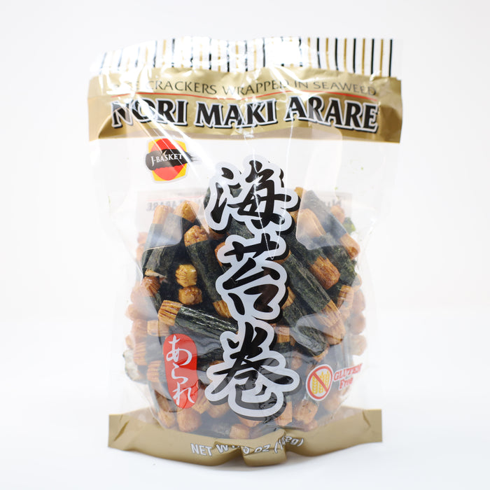J-Basket Nori Maki Arare Seaweed Wrapped Rice Cracker Gluten Free 5oz/142g