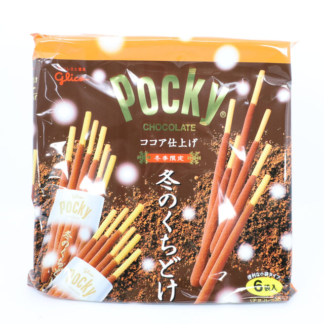 GLICO WINTER MELTY POCKY CHOCOLATE CREAM COVERED BISCUIT STICKS 6APCKS 4.62OZ/131G