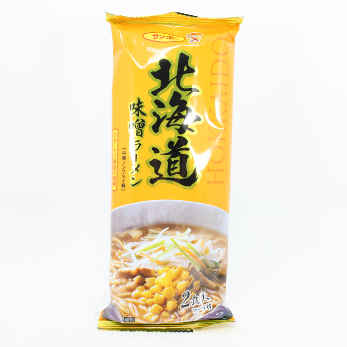 Sanpo Hokkaido Japanese Miso Ramen Noodle with Soup 2 Servings 2.94oz/83.6g - GOHAN Market