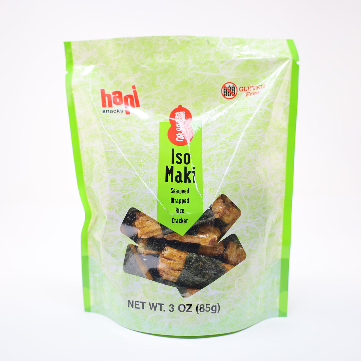 HAPI SNACK ISO MAKI SEAWEED WRAPPED RICE CRACKER GLUTEN FREE 3OZ/85G