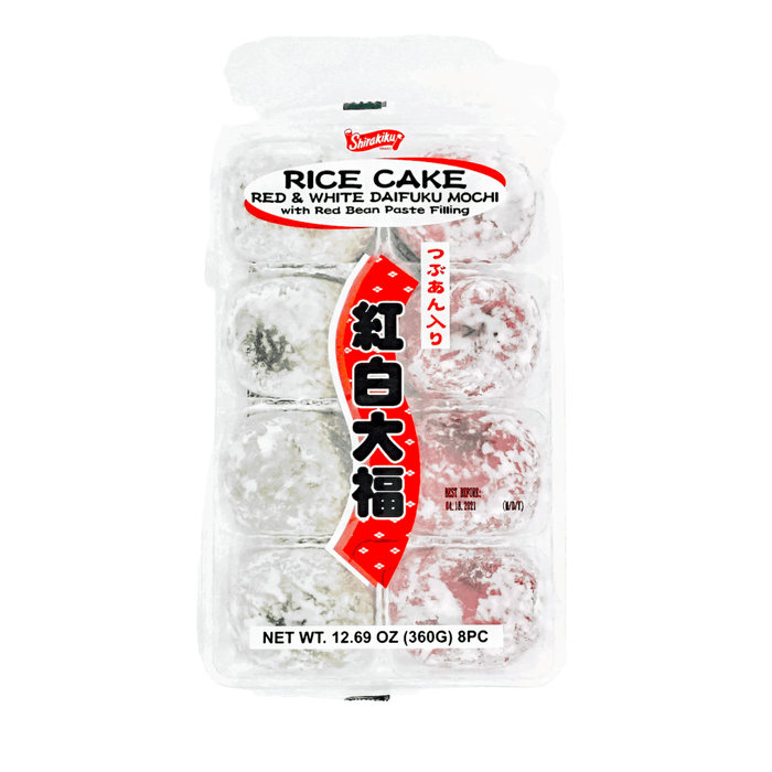 Shirakiku Red and White Daifuku Mochi Rice Cake 8p 12.69oz/360g - GOHAN Market