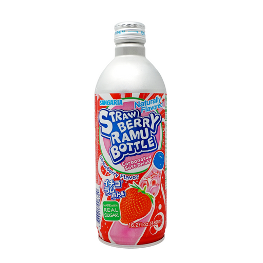 SANGARIA RAMU Bottle - Strawberry PREMIUM CARBONATED SOFT DRINK 16.2 fl oz - GOHAN Market