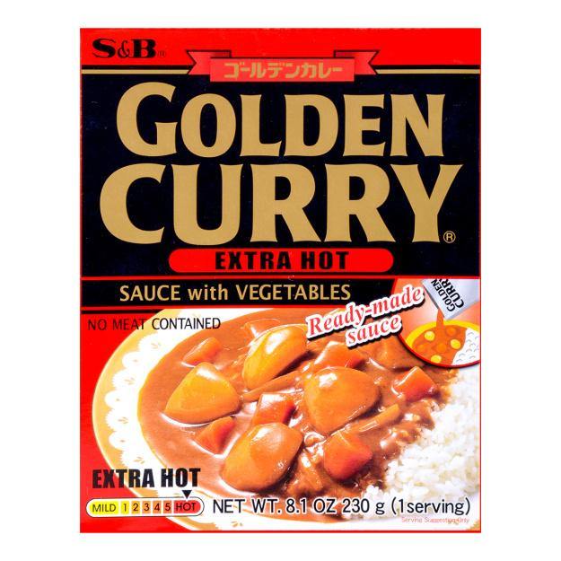 CURRY GOLDEN RETORT VEG EX HOT SB 230G/8.10OZ